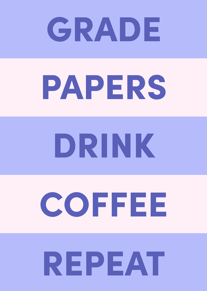 Grade Papers Greeting Card F2