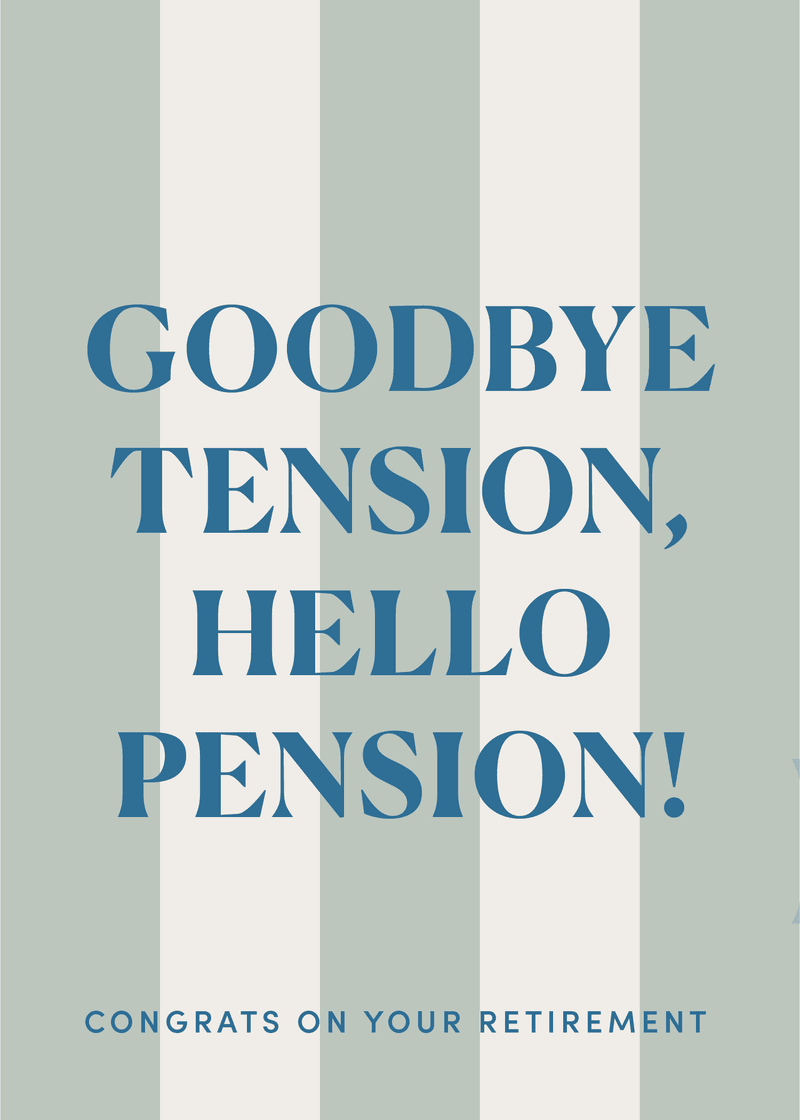 Hello Pension Greeting Card Y3