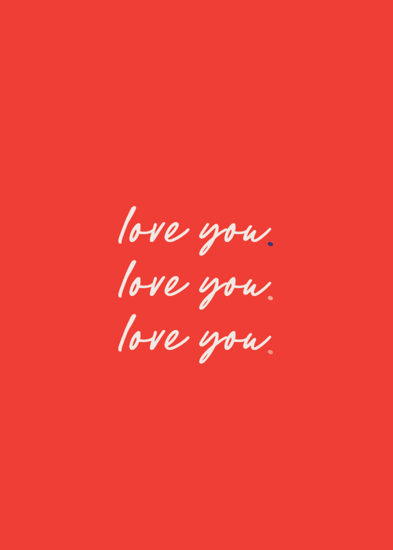 Love You Greeting Card A6