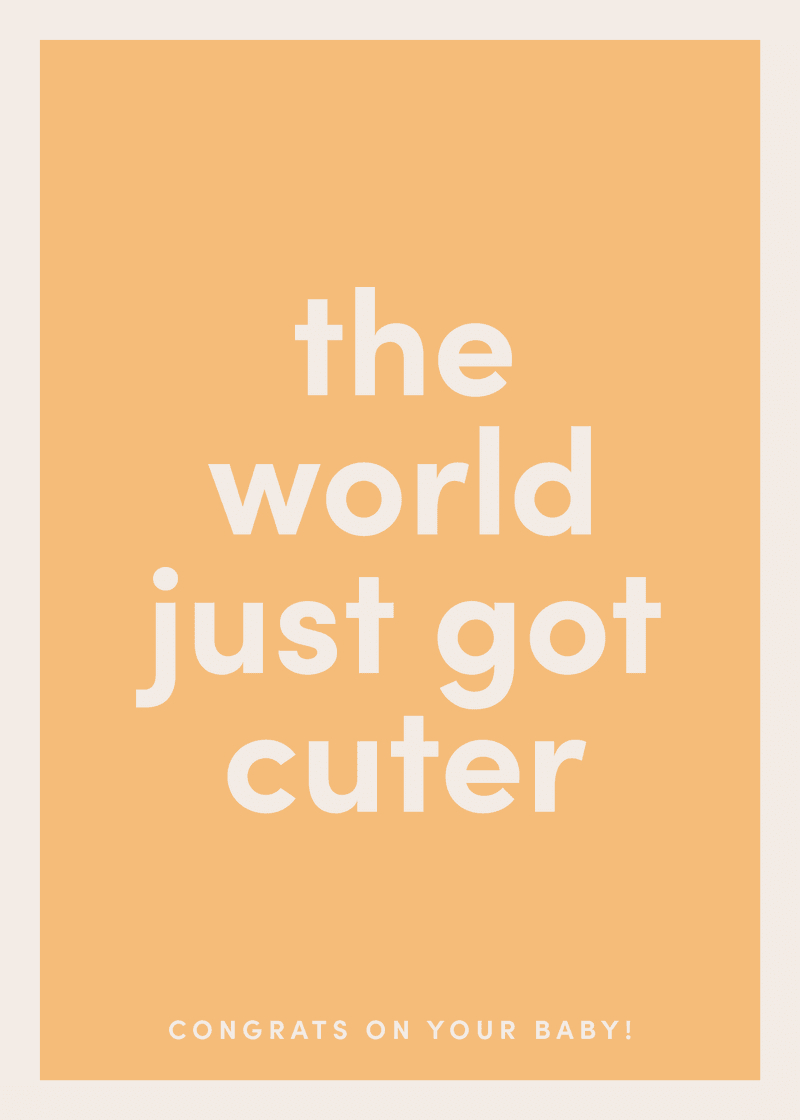 World Just Got Cuter Greeting Card C6