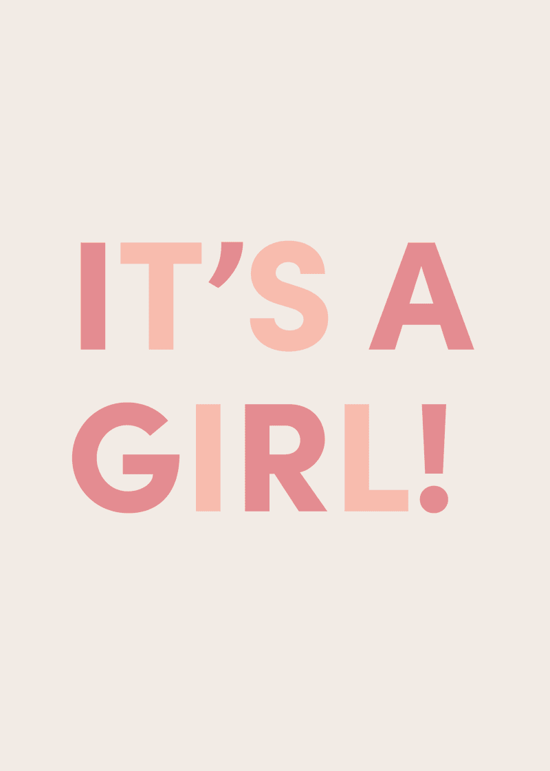 It's A Girl Greeting Card W2