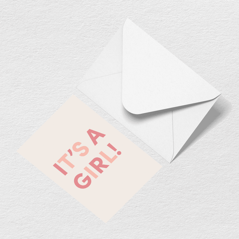 It's A Girl Greeting Card W2