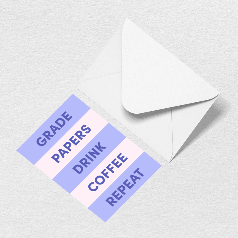 Grade Papers Greeting Card F2
