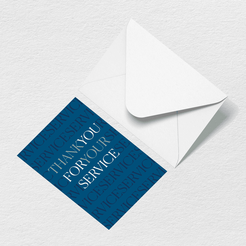 Thank You For Your Service Greeting Card Z9