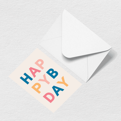 Happy Birthday Letters Greeting Card A4