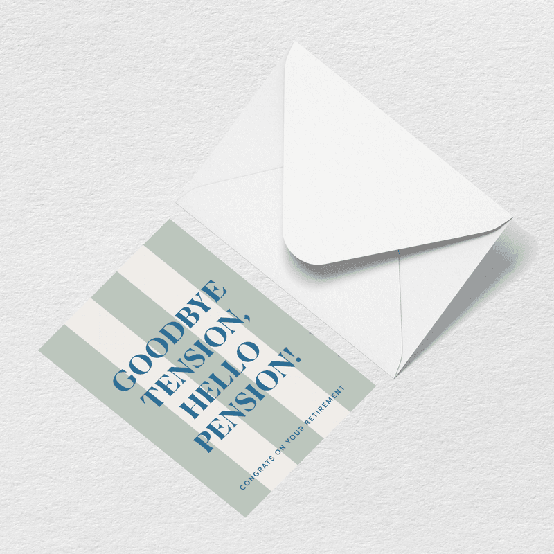 Hello Pension Greeting Card Y3