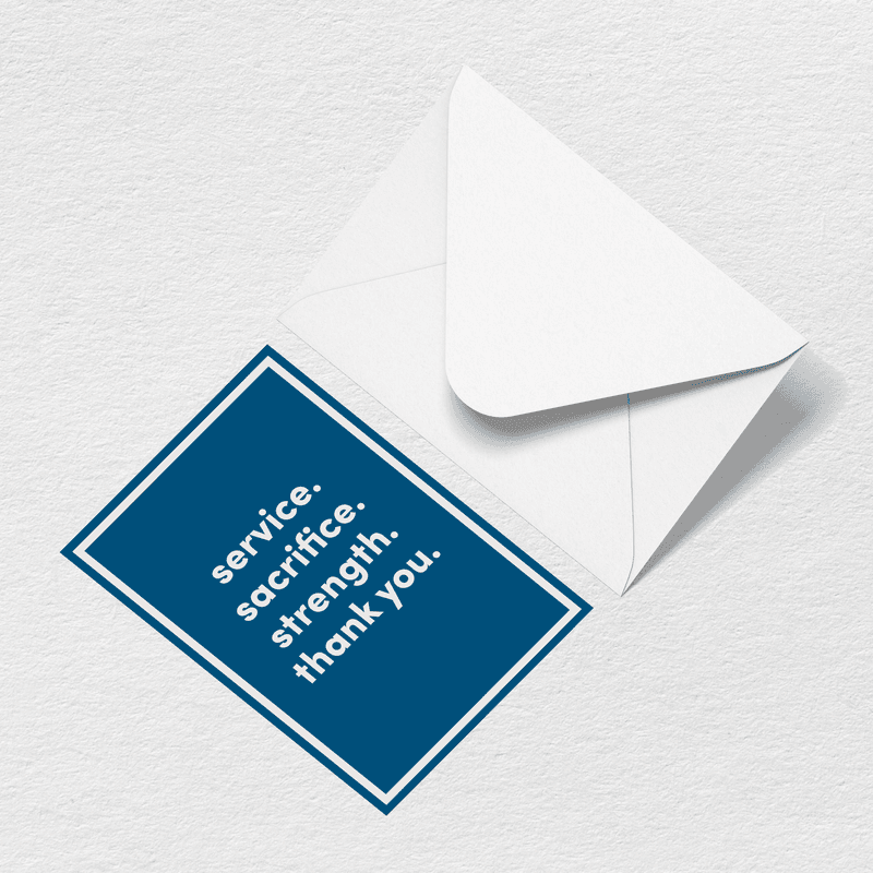 Thank You For Your Sacrifice Greeting Card G8